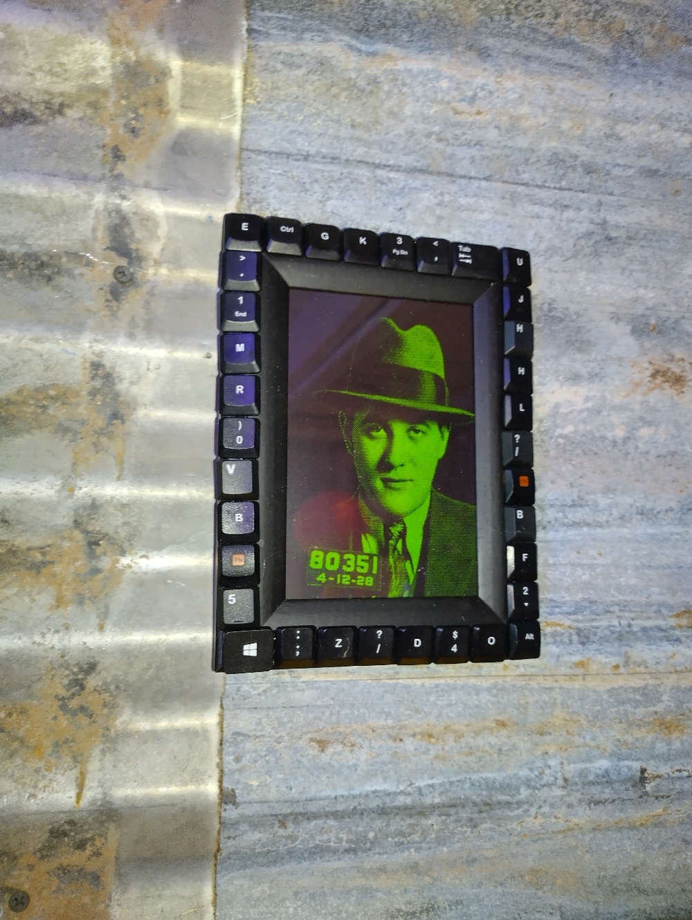 Bugsy Siegel Las Vegas Mobster Retro Computer ASCII Framed Art Print